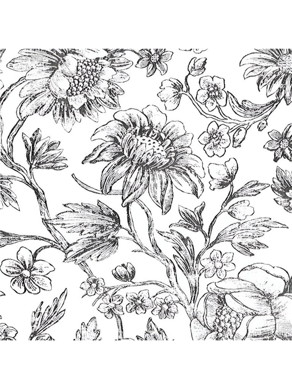 Black and White Floral Wallpaper Peel and Stick Contact Paper for